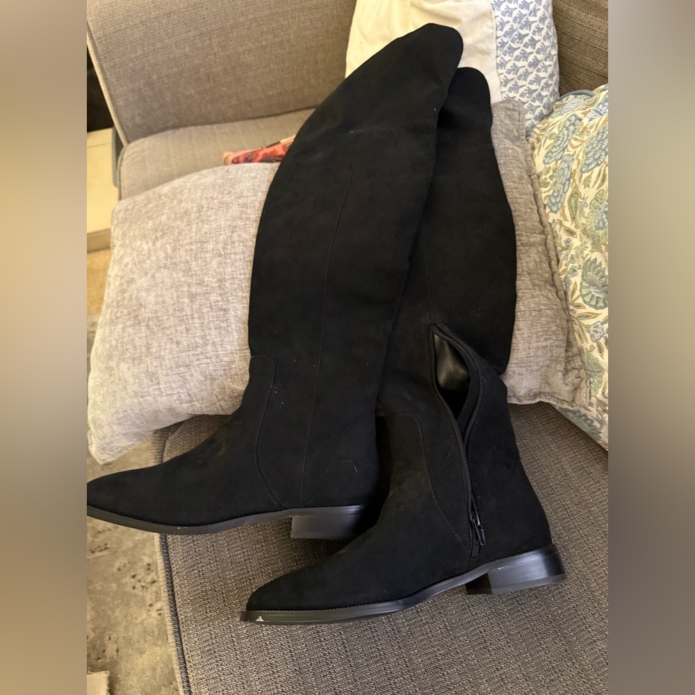 J. Crew Factory Women’s Black Over-the-Knee Riding Boots 10